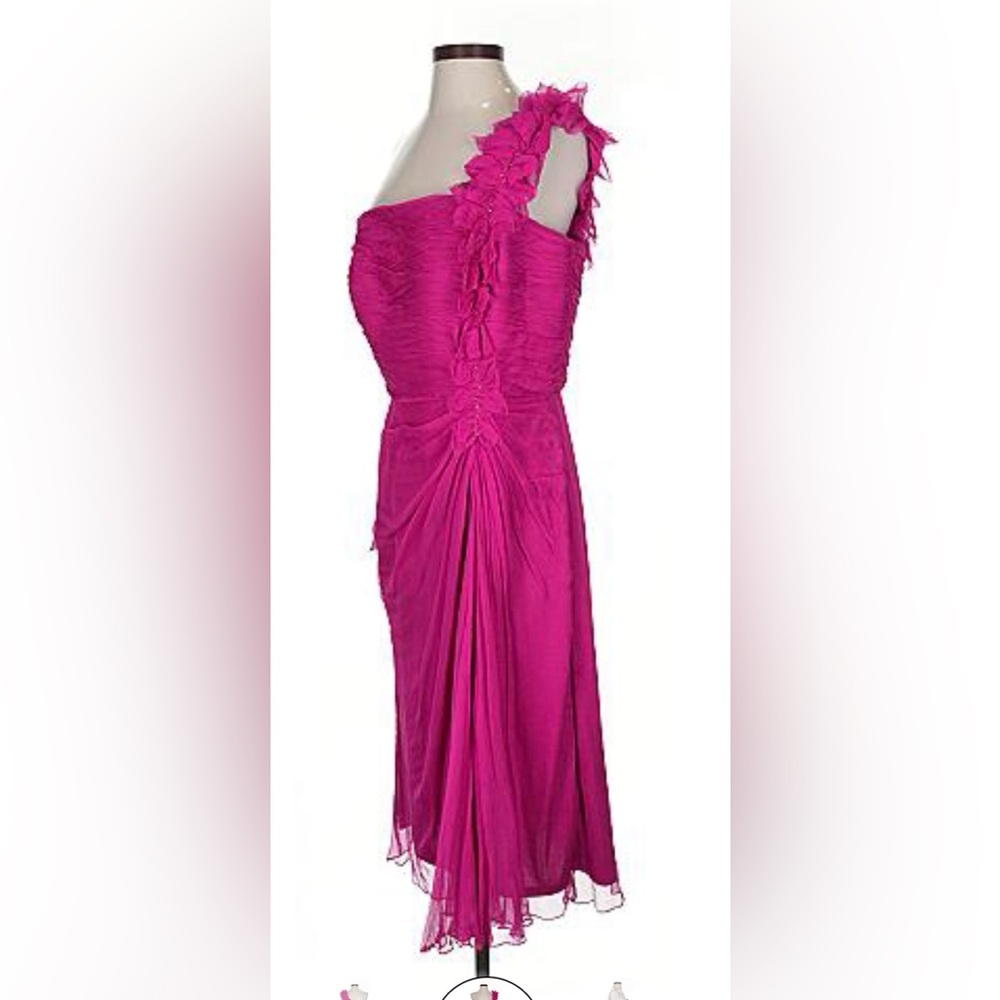 One-Shoulder Tadashi Collection Saks Fifth Avenue Pink Dress Cocktail Sz 12 NWT - Picture 8 of 15